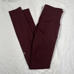 Lululemon Athletica Fast Free Leggings Color Burgundy size 2
